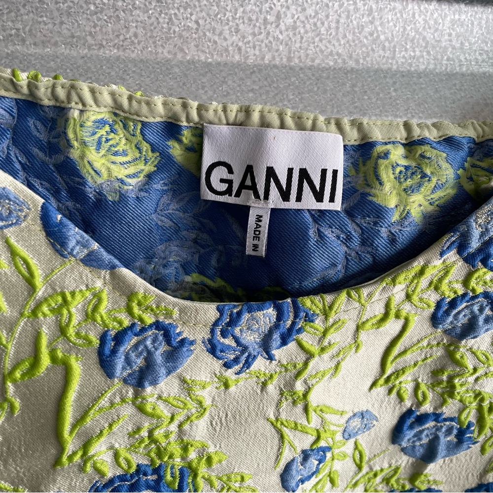 GANNI Floral Jacquard Off-Shoulder Blouse - Picture 4 of 8